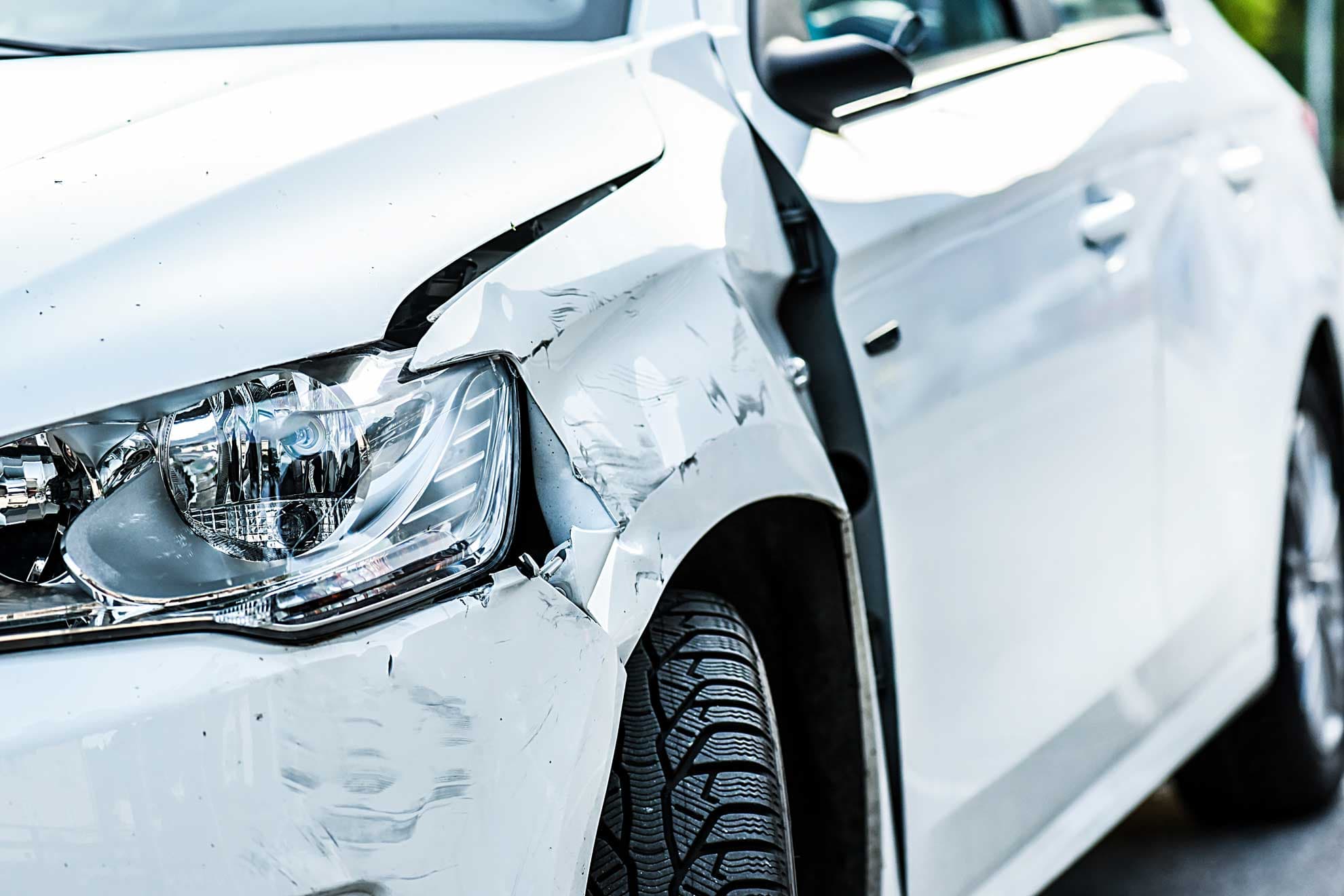 Accident damaged car